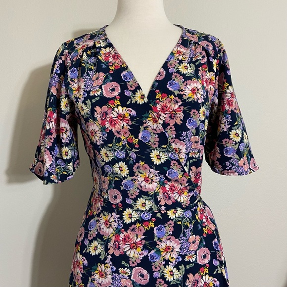 Bobeau Garden Party Floral Wrap Dress S Small - Picture 4 of 15